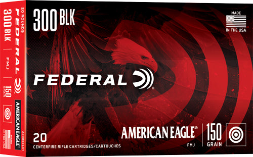 American Eagle  Full Metal Jacket Boat Tail 150 Grain .300 AAC Blackout 1900 fps 604544617009