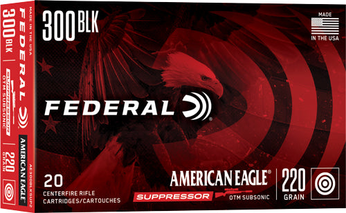 American Eagle Suppressor Open Tip Match 220 Grain .300 AAC Blackout 1000 fps 029465064617