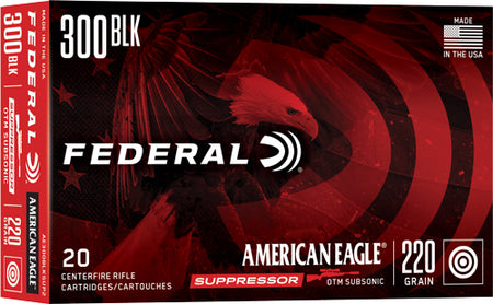American Eagle Suppressor Open Tip Match 220 Grain .300 AAC Blackout 1000 fps 029465064617