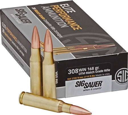 Sig Sauer Elite Performance Marksman Open Tip Match 168 Grain .308 Win / 7.62x51mm 2700 fps 798681552948