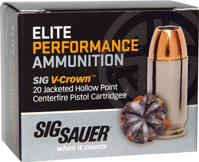 Sig Sauer .357 Magnum Elite Performance V-Crown 125 grain Jacketed Hollow Point ammunition