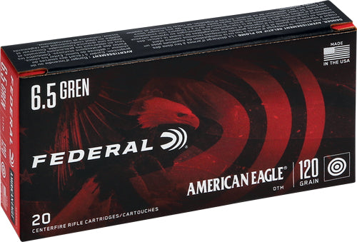 Federal 6.5mm Grendel American Eagle Open Tip Match 123 grain Jacketed Hollow Point ammunition