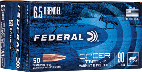 Federal 6.5mm Grendel American Eagle Varmint & Predator 90 grain Jacketed Hollow Point ammunition