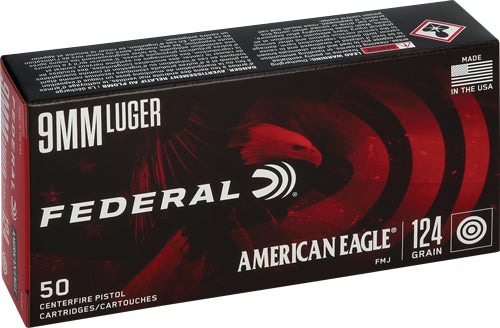 American Eagle  Full Metal Jacket 124 Grain 9mm Luger/Parabellum 1150 fps 029465088569
