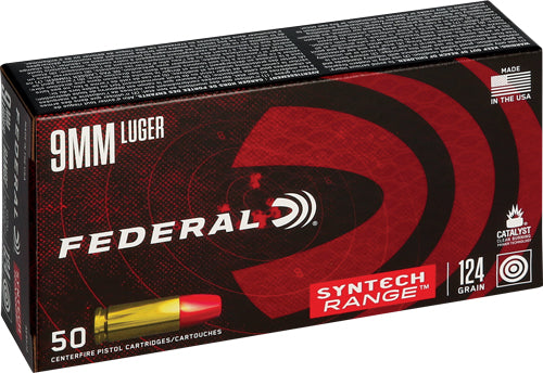 American Eagle Syntech Range LEAD-FREE Total Syntech Jacket Flat Nose 124 Grain 9mm Luger/Parabellum 1110 fps 604544625769