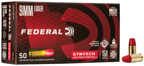 American Eagle Syntech Action Pistol Flat Nose 150 Grain 9mm Luger/Parabellum 890 fps 604544624083
