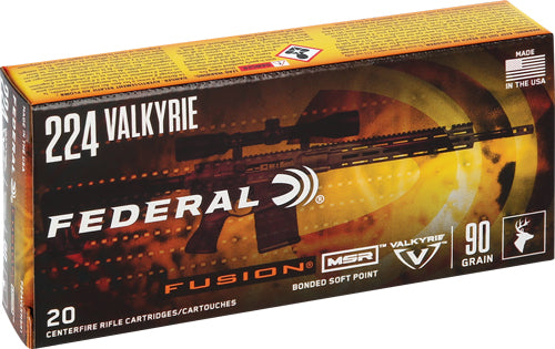Federal MSR Boat Tail Fusion Soft Point 90 Grain .224 Valkyrie 2700 fps 604544630305