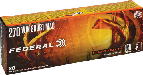 Federal .270 WSM Fusion 150 grain Bonded Soft Point ammunition