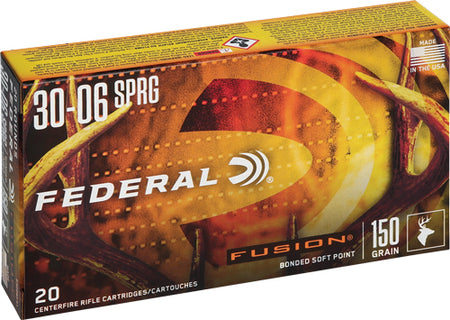Federal Boat Tail Fusion Soft Point 150 Grain .30-06 Springfield 2900 fps 029465097974