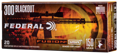 Federal MSR Fusion Soft Point 150 Grain .300 AAC Blackout 1900 fps 604544624113