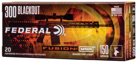 Federal MSR Fusion Soft Point 150 Grain .300 AAC Blackout 1900 fps 604544624113