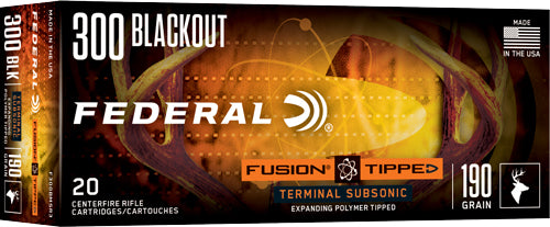 Federal .300 AAC Blackout Fusion Tipped 190 grain Polymer Tip ammunition