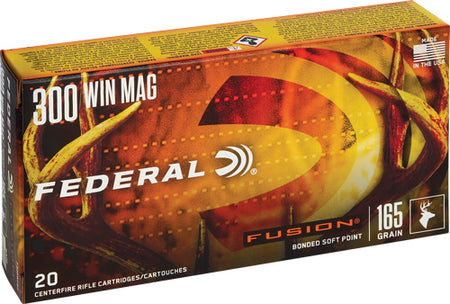 Federal Boat Tail Fusion Soft Point 165 Grain .300 Winchester Mag 3080 fps 029465098018