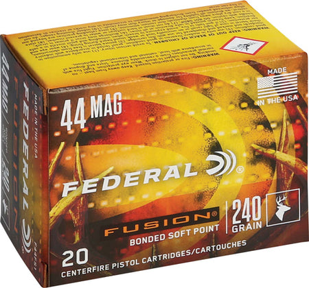 Federal Fusion Hollow Point Fusion Soft Point 240 Grain .44 Magnum 1290 fps 029465098391