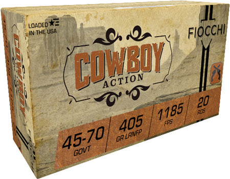 Fiocchi .45-70 Government Cowboy Action 405 grain Lead Round Nose Flat Point ammunition