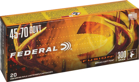 Federal Boat Tail Fusion Soft Point 300 Grain .45-70 Government 1850 fps 029465060398