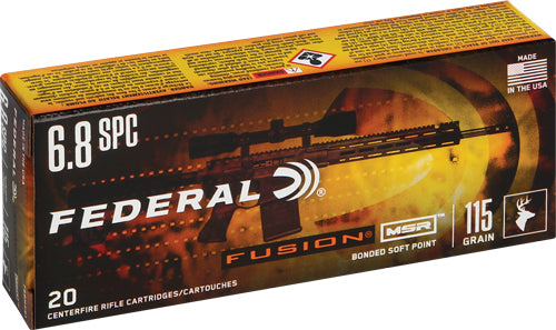 Federal 6.8 Remington SPC Fusion MSR 115 grain Bonded Soft Point ammunition