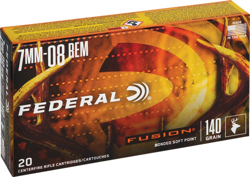 Federal Boat Tail Fusion Soft Point 140 Grain 7mm-08 Remington 2850 fps 029465098612