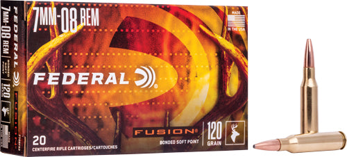 Federal Fusion Fusion Soft Point 120 Grain 7mm-08 Remington 3000 fps 029465061609