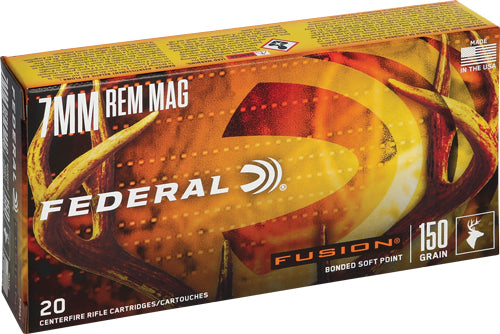 Federal Boat Tail Fusion Soft Point 150 Grain 7mm Remington Mag 3050 fps 029465097899