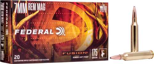 Federal Boat Tail Fusion Soft Point 175 Grain 7mm Remington Mag 2760 fps 029465097905