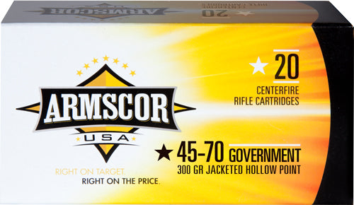 Armscor .45-70 Government USA Competition 300 grain Jacketed Hollow Point ammunition