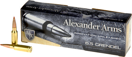 Alexander Arms 6.5mm Grendel  129 grain Hornady Super Shot Ballistic Tip ammunition