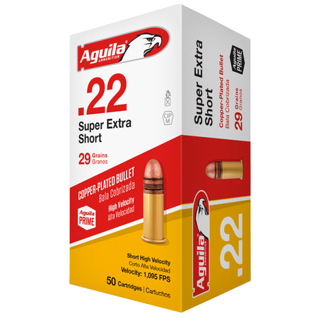 Aguila Short Calibre High Velocity Soft Point 29 Grain .22 Short 1095 FPS. 640420013046