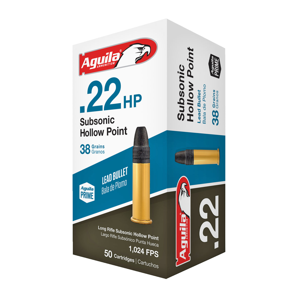 Aguila .22 Long Rifle Subsonic 38 grain Hollow Point ammunition