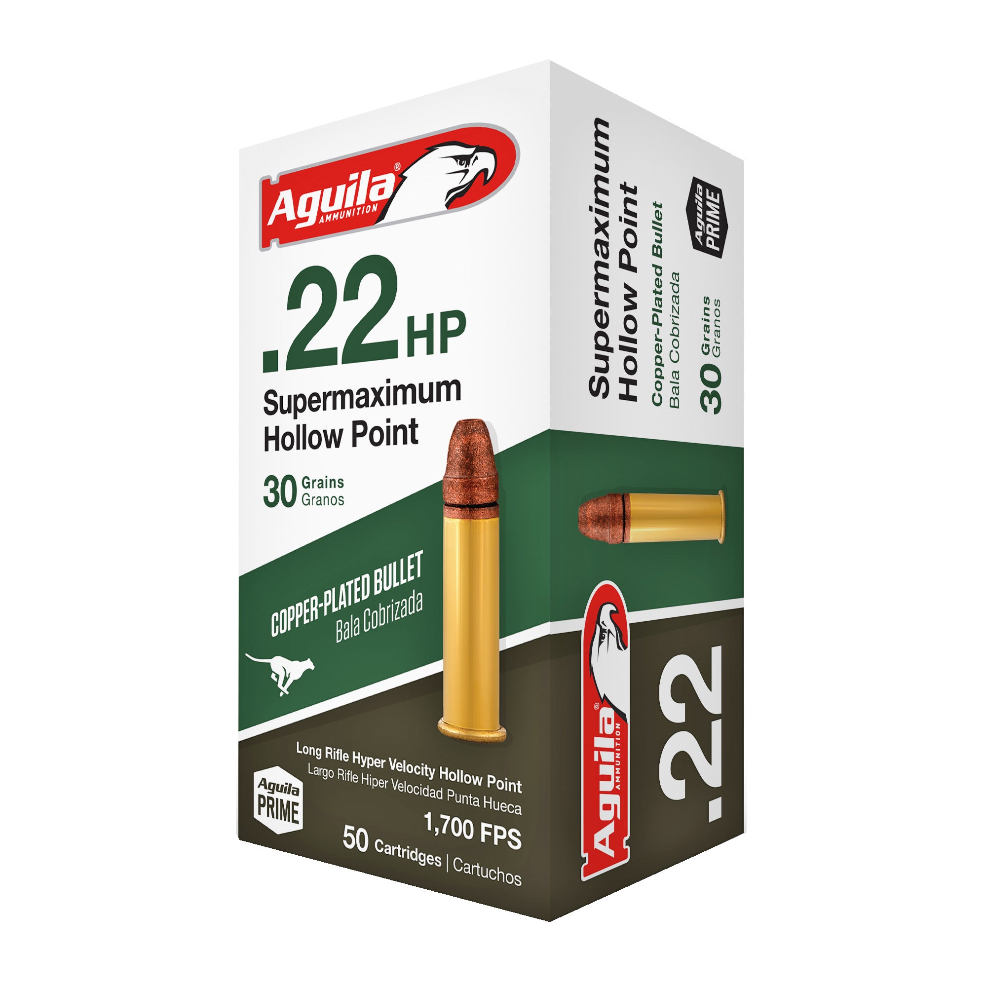 Aguila .22 Long Rifle Supermaximum 30 grain Lead Hollow Point ammunition
