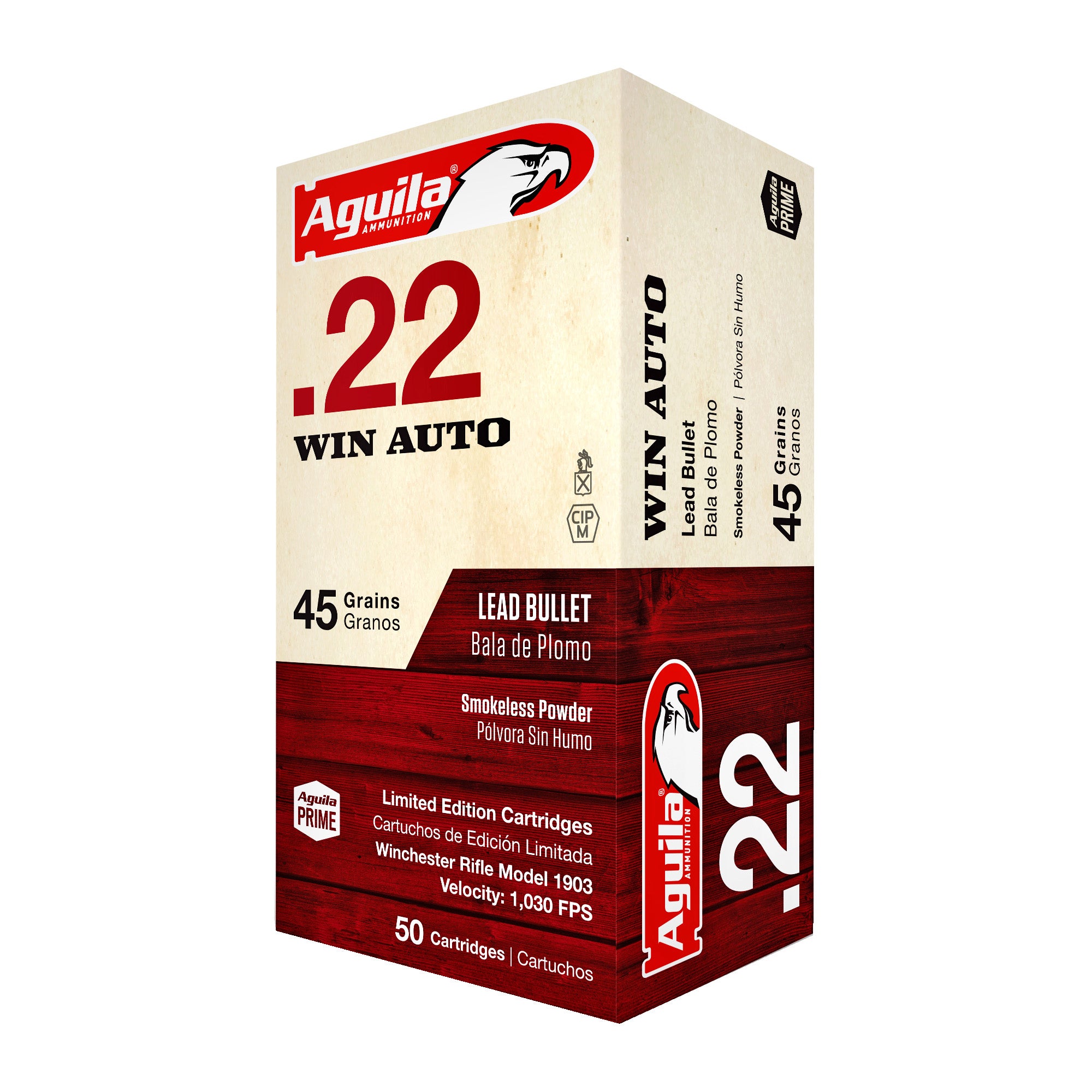 Aguila .22 Win Auto Target & Range 45 grain Lead Round Nose ammunition