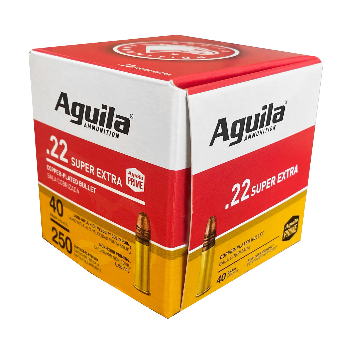 Aguila 22 LR. High Velocity 40 Grain Solid Point(SP) Copper Plated.