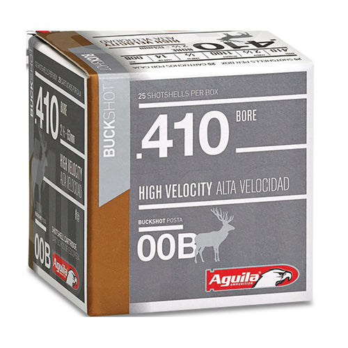 Aguila .410 Bore Shotgun Ammo Sub-Gauge High Velocity 4 Pellets 2.5 in 1/2 oz 00 Buck