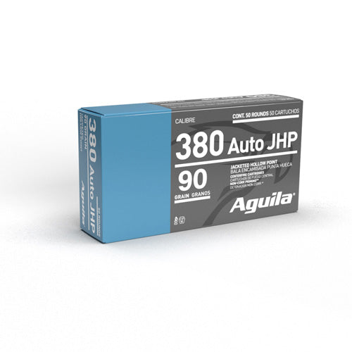 Aguila .380 ACP/Auto  90 grain Jacketed Hollow Point ammunition