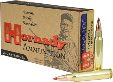 Hornady ELD Match Extremely Low Drag-Match 73 Grain .223 Remington 2790 fps 090255802696
