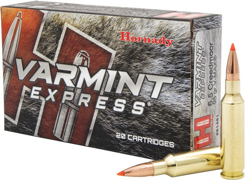 Hornady Varmint Express Hornady V-Max 95 Grain 6.5mm Creedmoor 3300 fps 090255814811