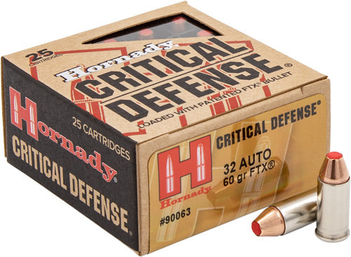 Hornady .32 ACP Critical Defense 60 grain Hornady Flex Tip eXpanding ammunition