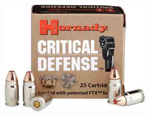 Hornady Critical Defense Hornady Flex Tip eXpanding 165 Grain .40 S&W 1175 fps 090255913408