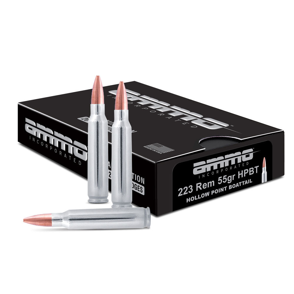 Ammo Inc .223 Remington Shield 55 grain Hollow Point Boat Tail ammunition