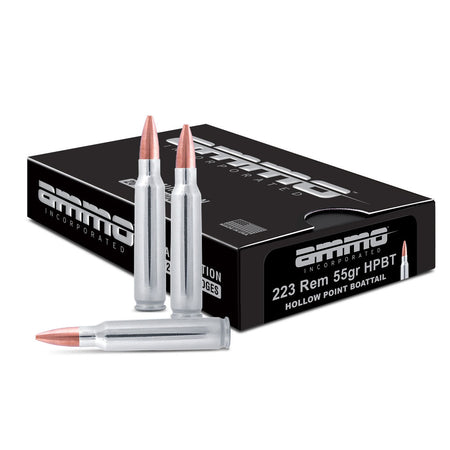 Ammo Inc .223 Remington Shield 55 grain Hollow Point Boat Tail ammunition