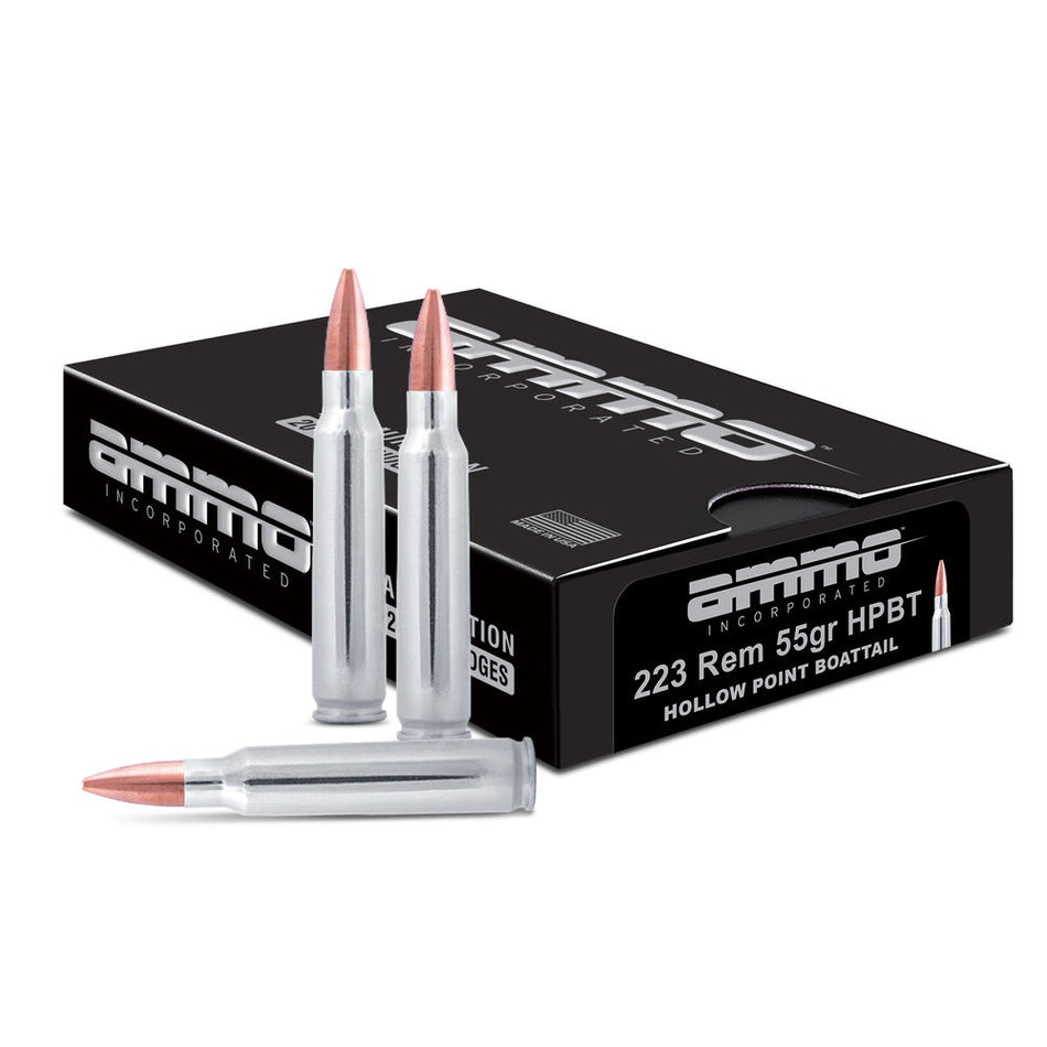 Ammo Inc .223 Remington Shield 55 grain Hollow Point Boat Tail ammunition
