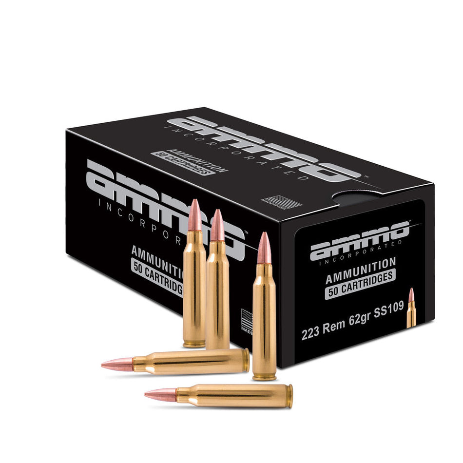 Ammo Inc .223 Remington Shield 62 grain SS109 Full Metal Jacket ammunition