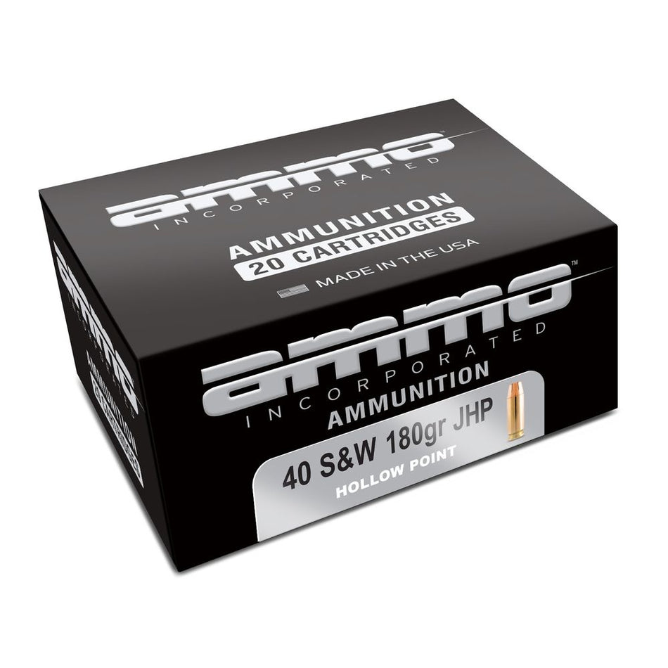 Ammo Inc .40 S&W Signature 180 grain Jacketed Hollow Point ammunition