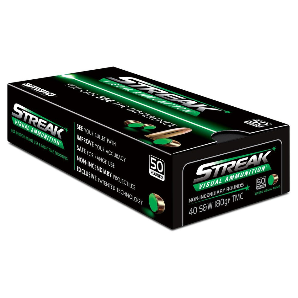Ammo Inc .40 S&W Streak Visual GREEN 180 grain Total Metal Case ammunition