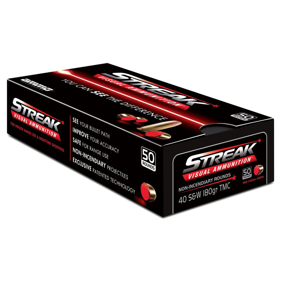 Ammo Inc .40 S&W Streak Visual RED 180 grain Total Metal Case ammunition