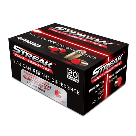 Ammo Inc .45 ACP/Auto Streak Visual RED 230 grain Jacketed Hollow Point ammunition