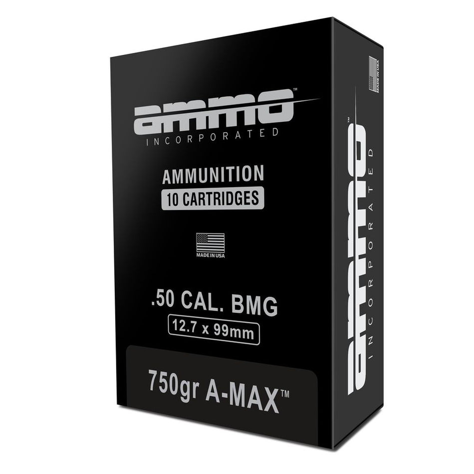 Ammo Inc .50 BMG Signature 750 grain A-Max ammunition