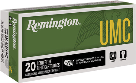 Remington UMC Full Metal Jacket 150 Grain .300 AAC Blackout 1905 fps 047700486406
