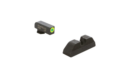 AmeriGlo GL-5354 Protector Night Sight, Fits Glock Gen 5 9mm/40, Green Front with LumiGreen Outline, Serrated Black U-Notch Rear