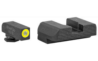 AmeriGlo GL-701 Protector Glock Sight Set, Green Tritium LimeGreen Outline Front, Black Serrated Rear
